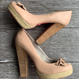 Betsy Johnson Maggie stacked heel platform heels